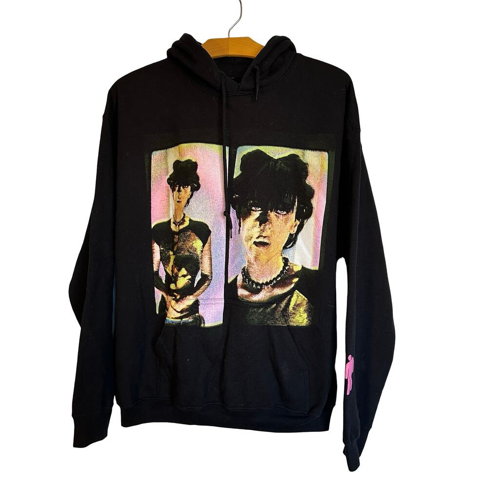 Official Billie Eilish Updo Portrait Hoodie Black Sweatshirt Merch Grunge Size L